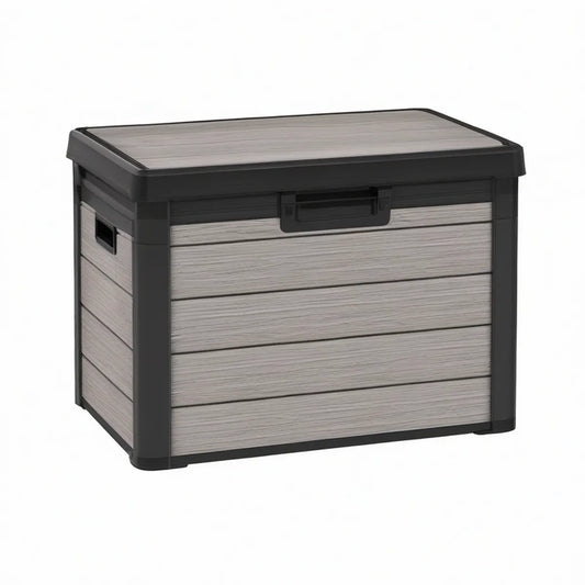 Garten-Aufbewahrungsbox aus Polypropylen, Grau/Schwarz, 78 x 58 x 55 cm, 190 l